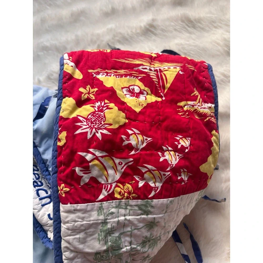 Quilt POTTERY BARN KIDS Island Surf Aloha blur Toddler Crib Quilt Hawaiian